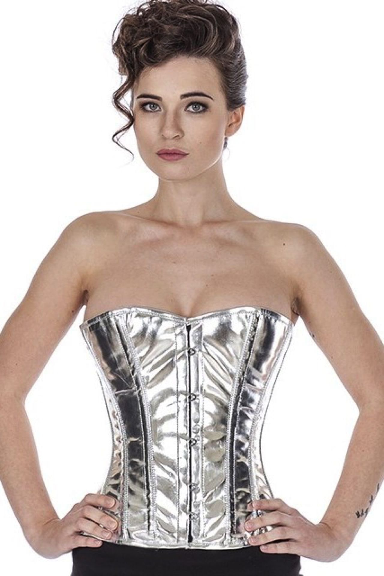 Lakket korset sølv glimmer Halvbryst Lakket korset sølv glimmer Halvbryst