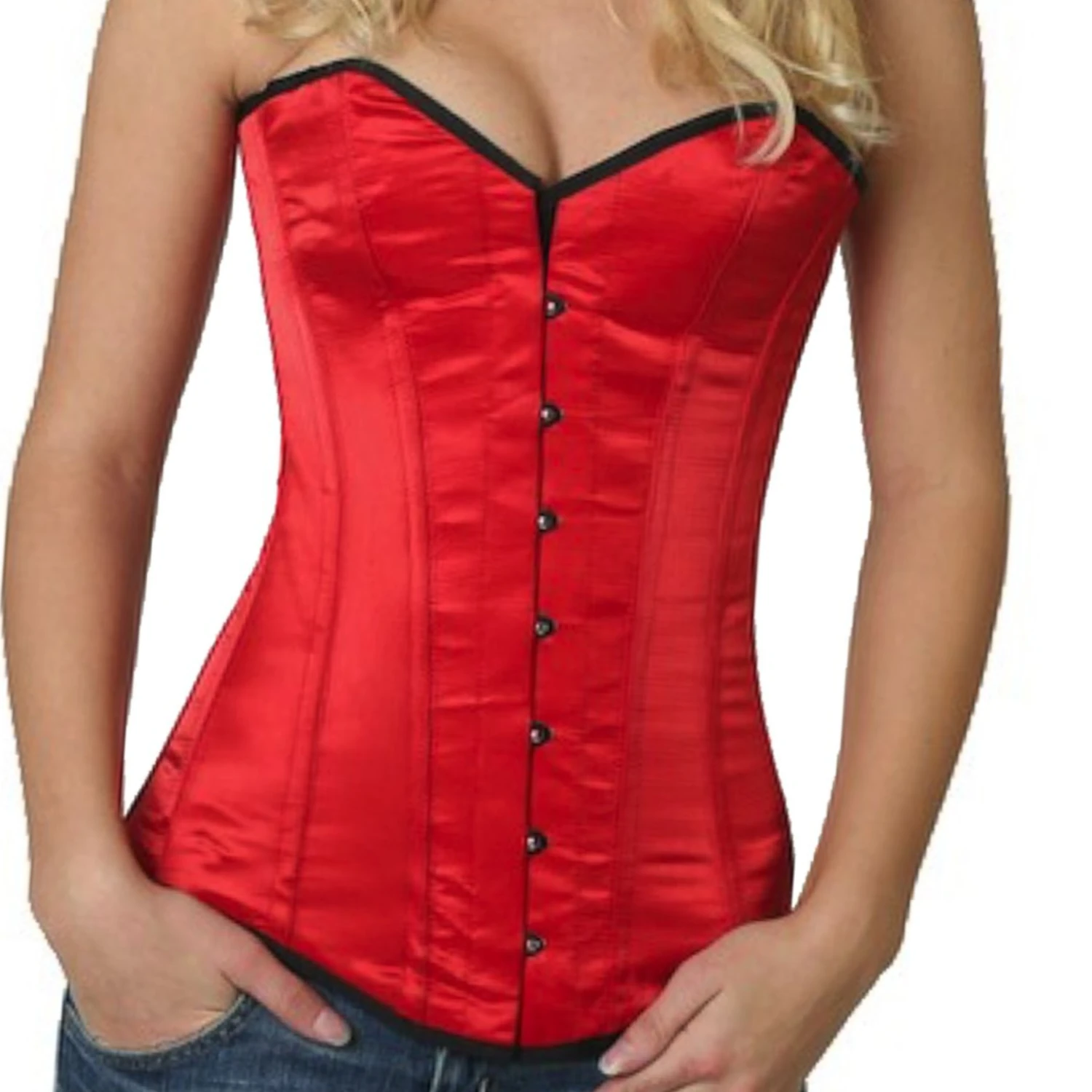 Satin corset overbust corset red Satin corset overbust corset red