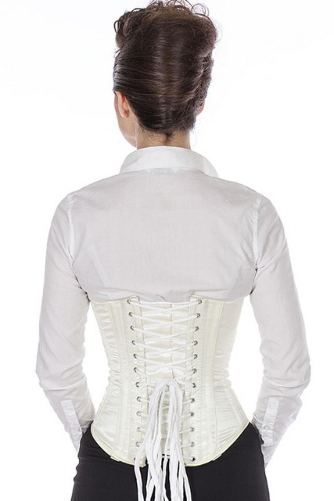 Satijn corset ivory onderborst Korset su19