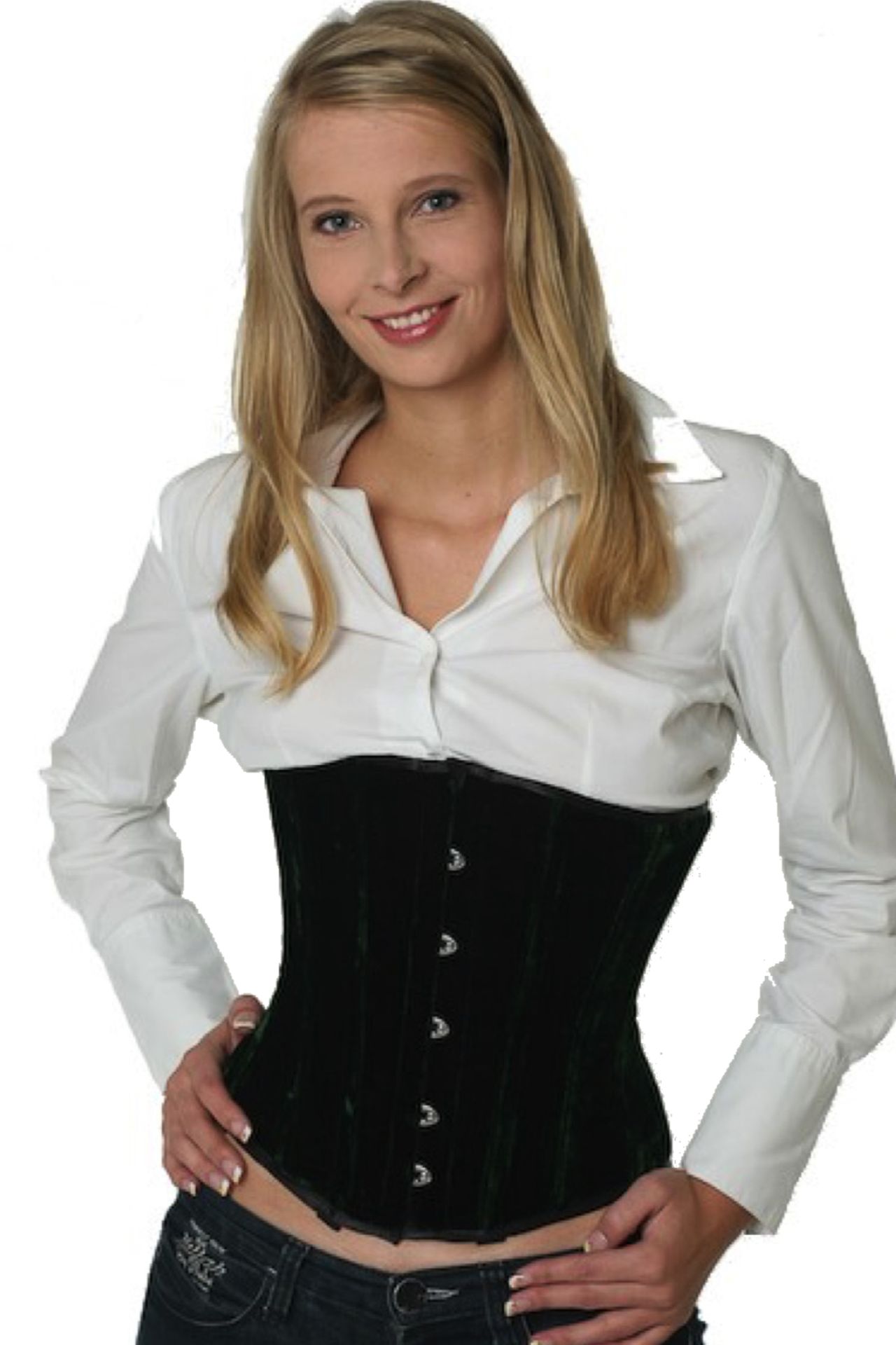 Corset Velvet Green Underbust Corset Velvet Green Underbust