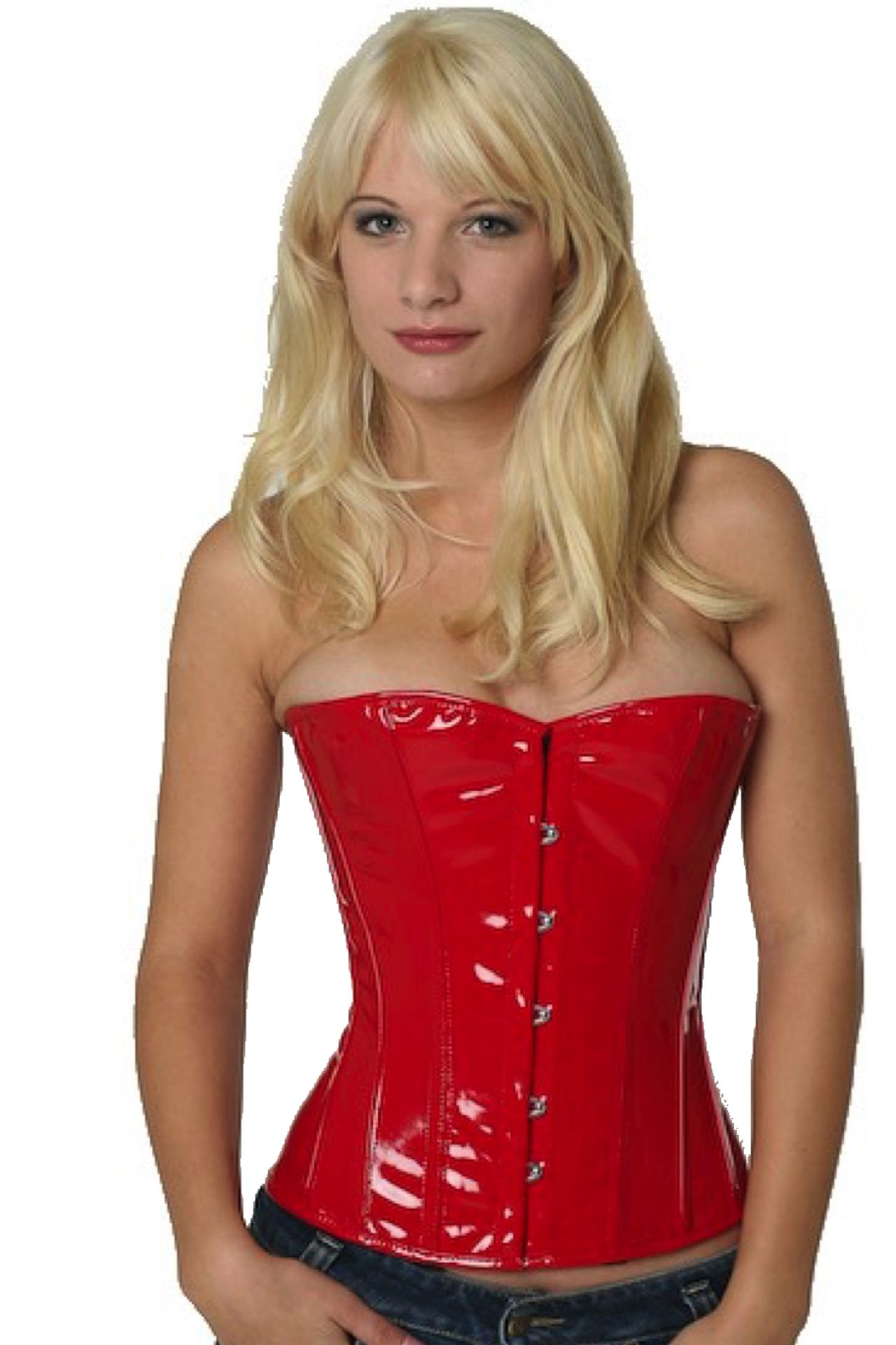 Lak corset rood halfborst Korset ph71