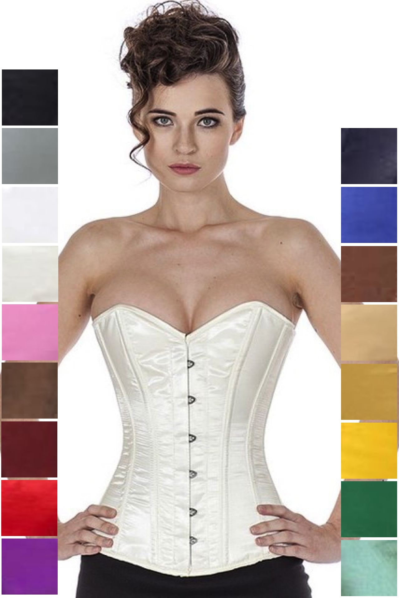 Corset ivory satin overbust sy19