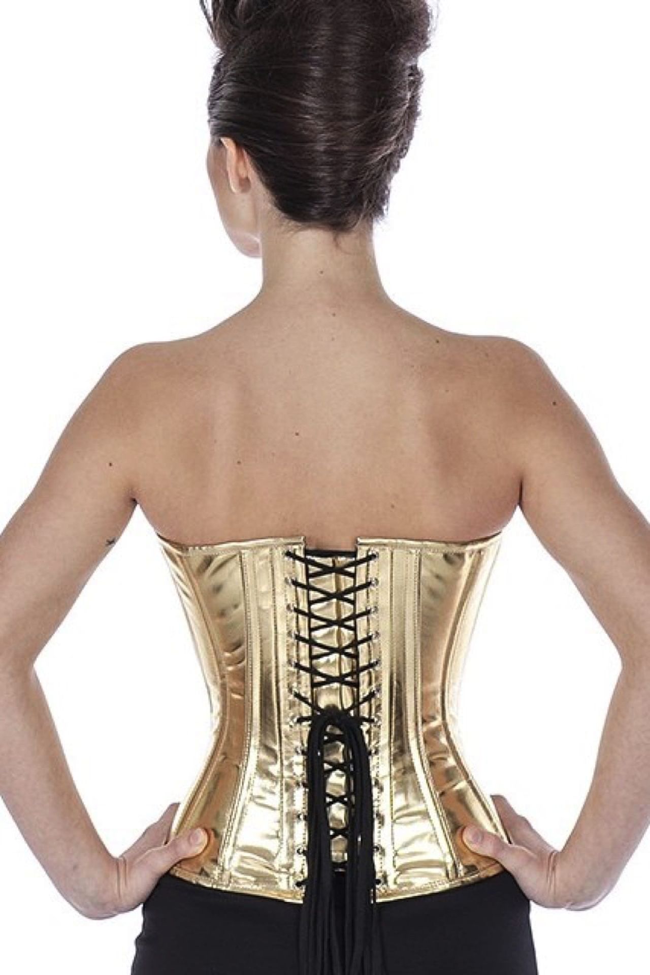 Corset gold glitter vinyl half bust phG5