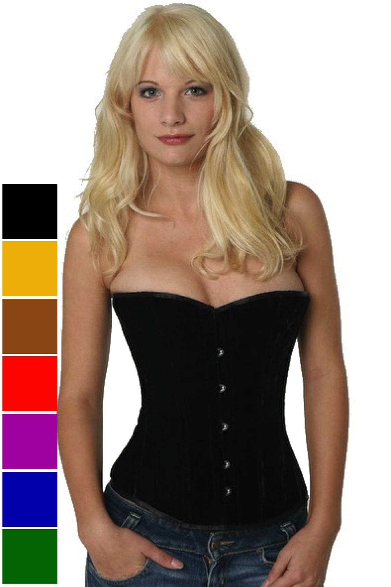 Corse negro terciopelo medio pecho corset vh60