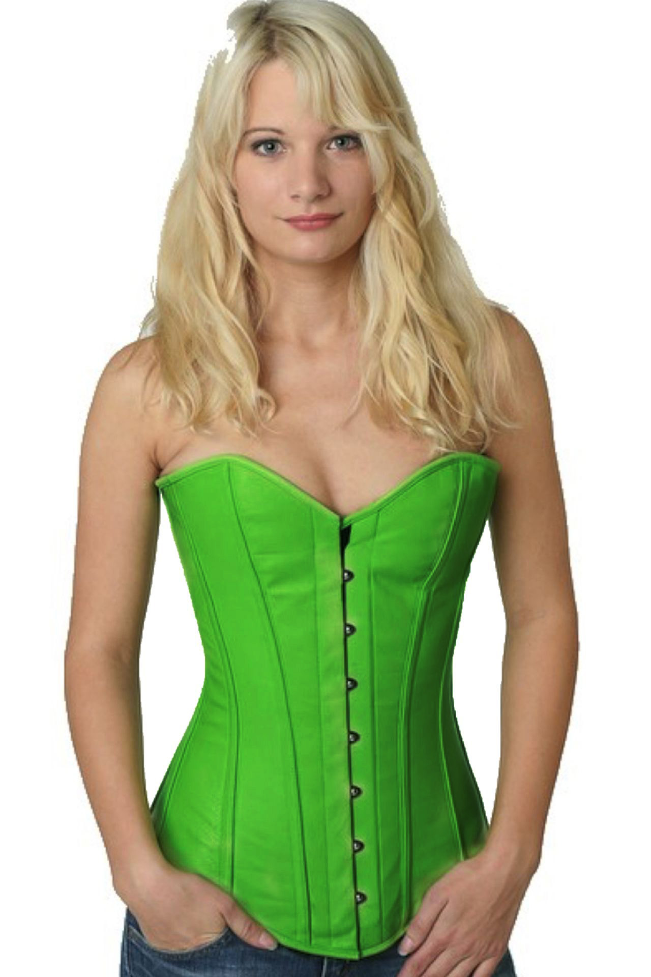 Korsett grün Leder Vollbrust Korsett grün Leder Vollbrust