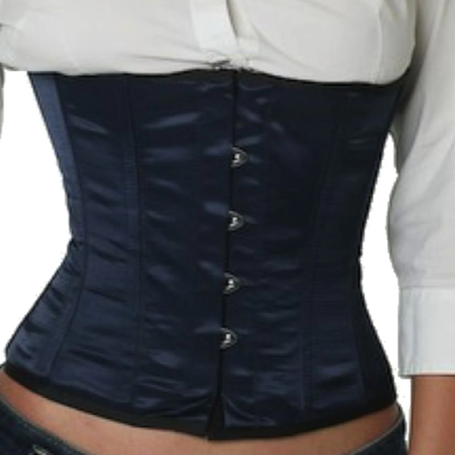 Espartilho Corset marinho azul cetim sw07 Espartilho Corset marinho azul cetim sw07
