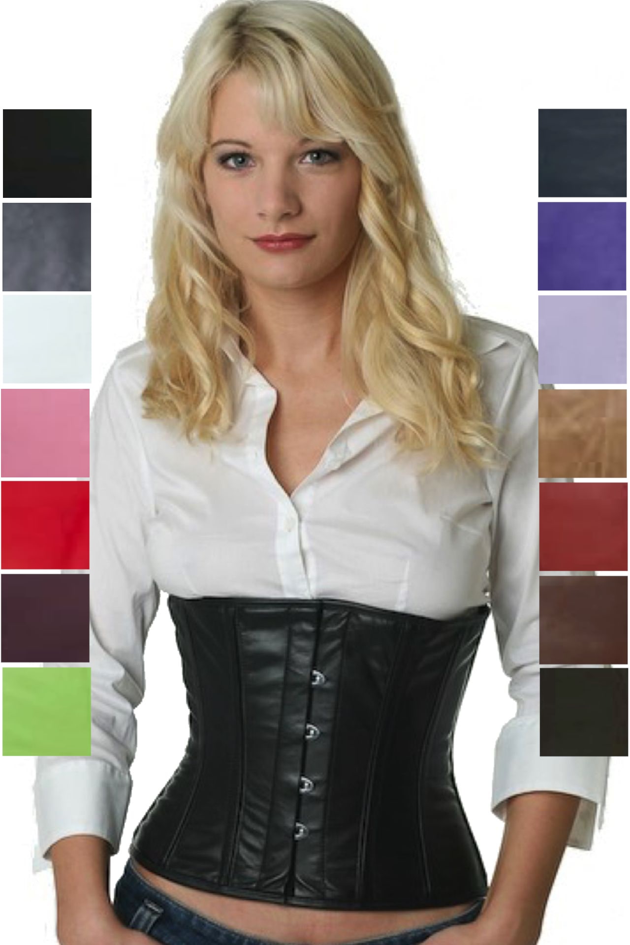 Corse negro cuero reductores corset lw20