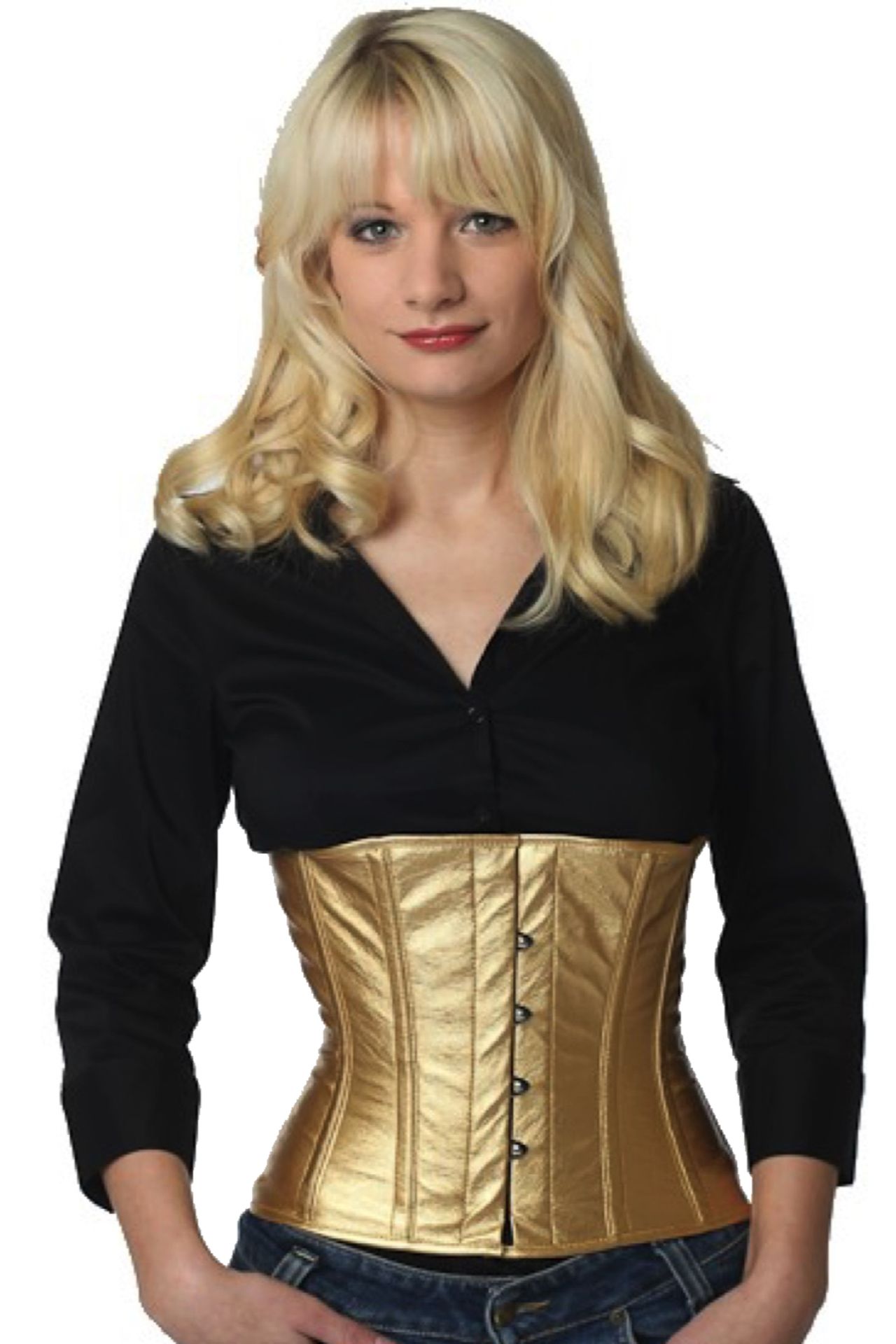 Corset verni doré à la taille Corset verni doré à la taille