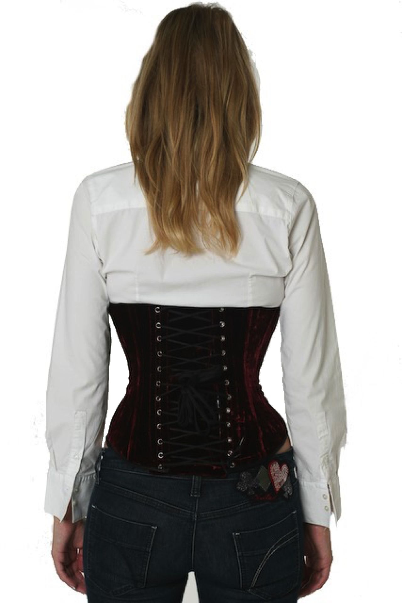 Fluweel corset rood onderborst Korset vu61