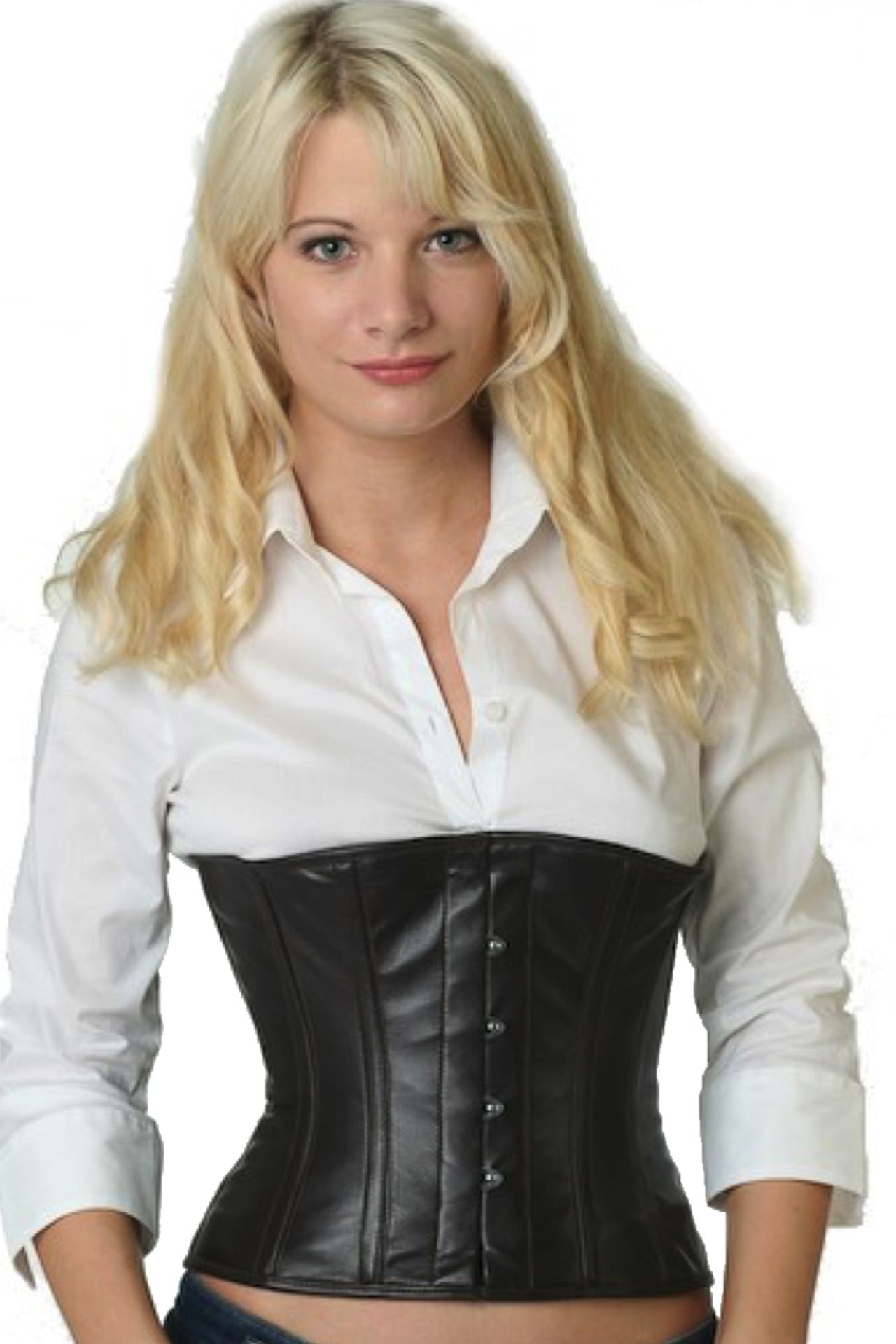 Corse marrón oscuro cuero reductores corset lw25