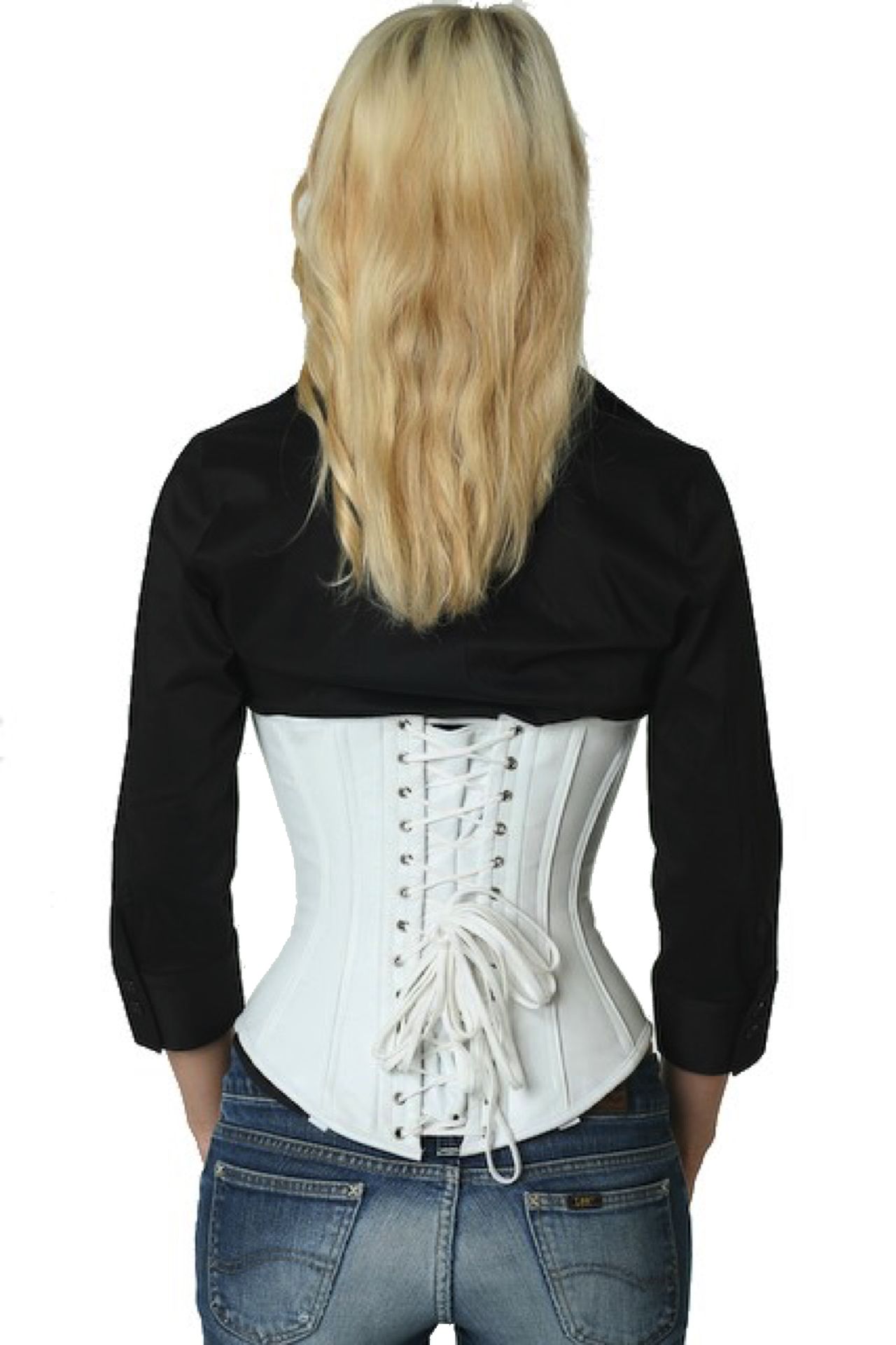 Leren korset wit onderbuste Leren korset wit onderbuste