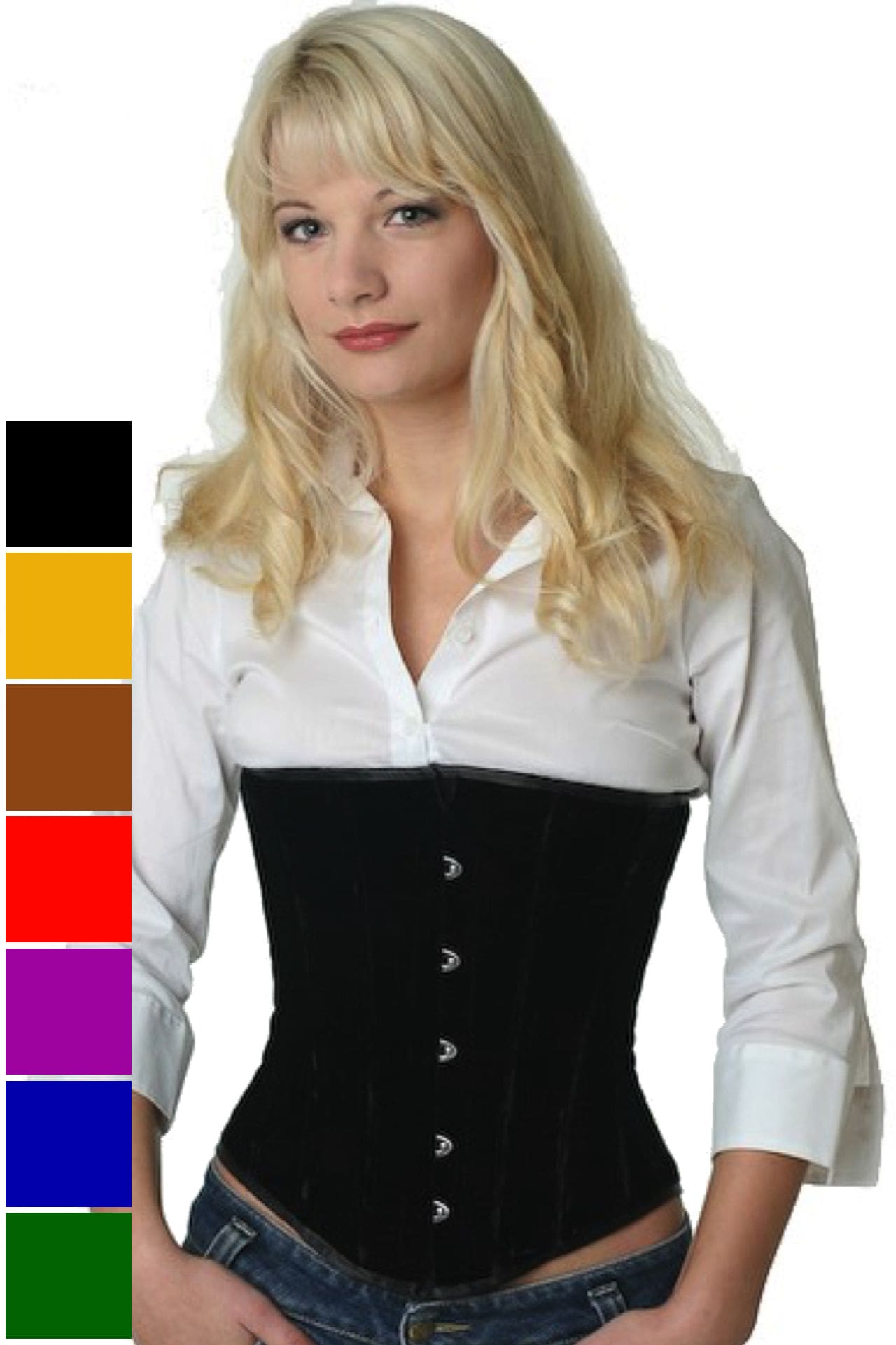 Corse negro terciopelo bajo pecho corset vu60