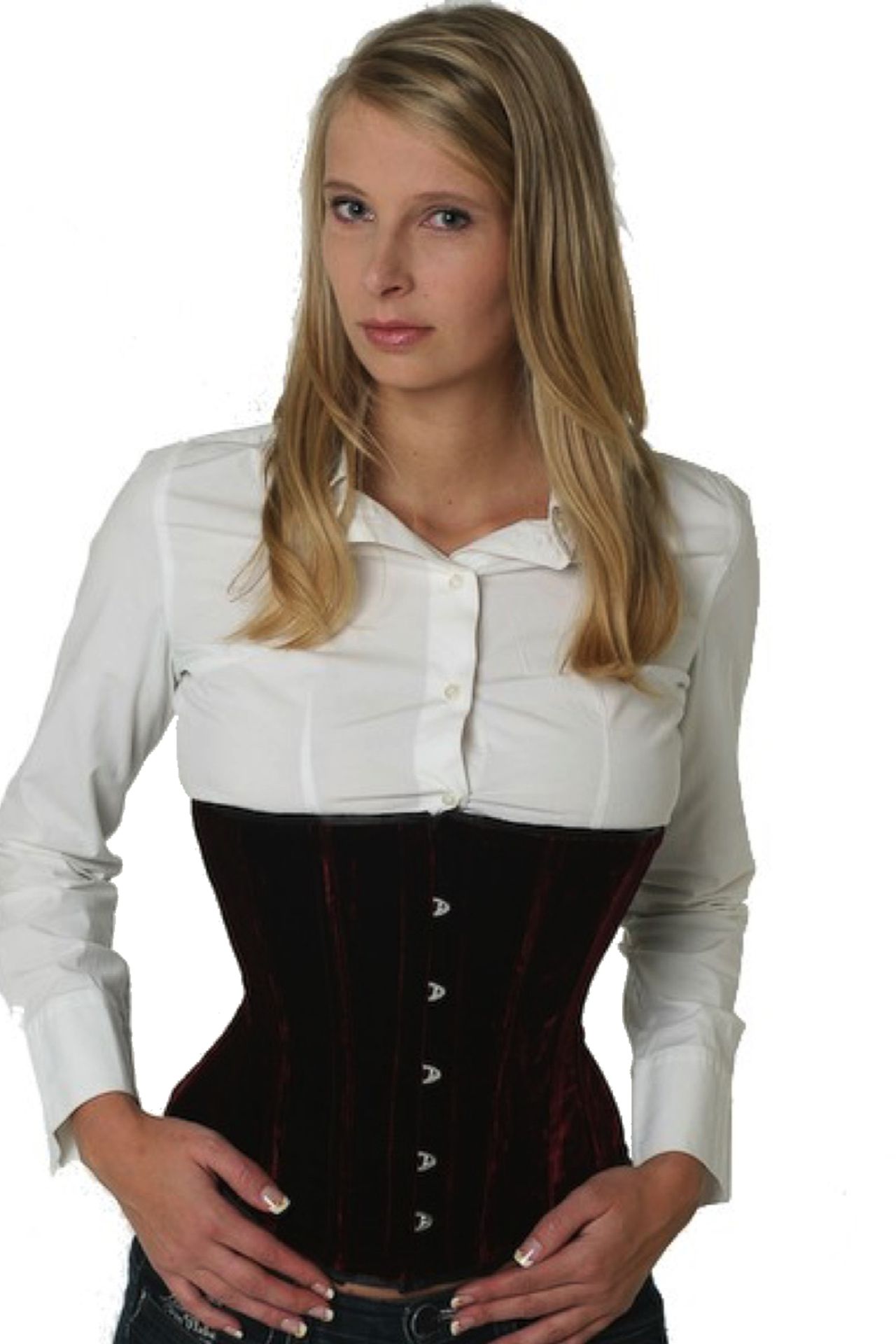 Fluweel corset rood onderborst Korset vu61