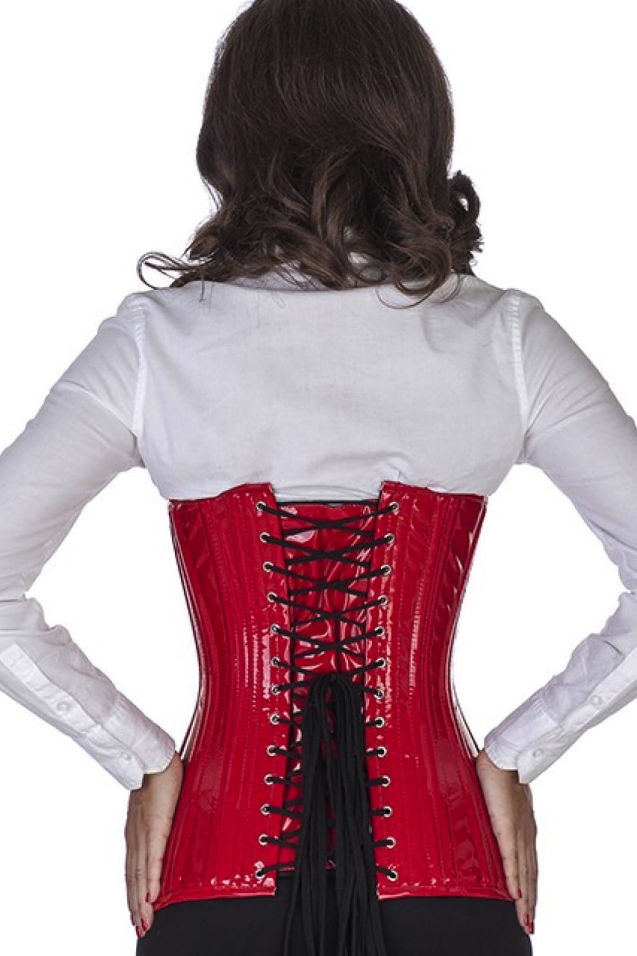 Lak corset rood onderborst rond gevormd Korset pn71