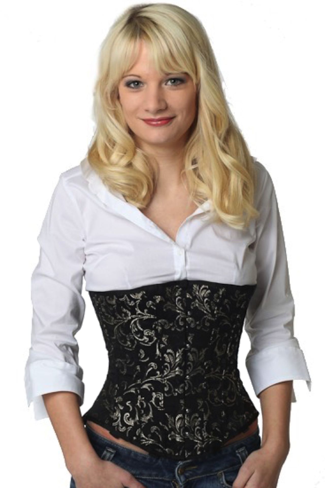 Corset Brocart Doré Sous la Poitrine Corset Brocart Doré Sous la Poitrine