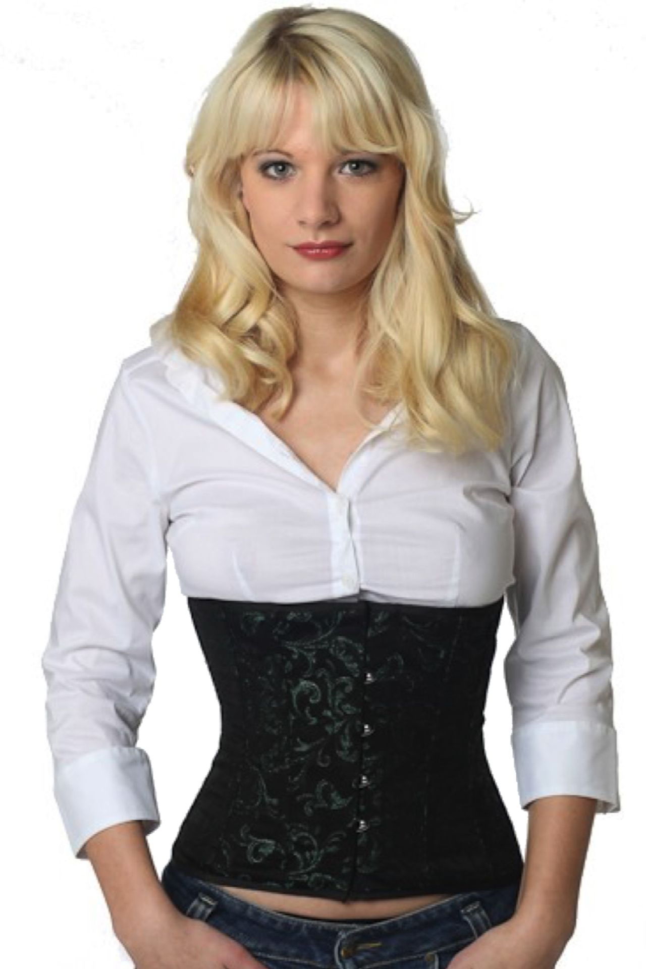 Brokaat corset groen taille Korset rw83