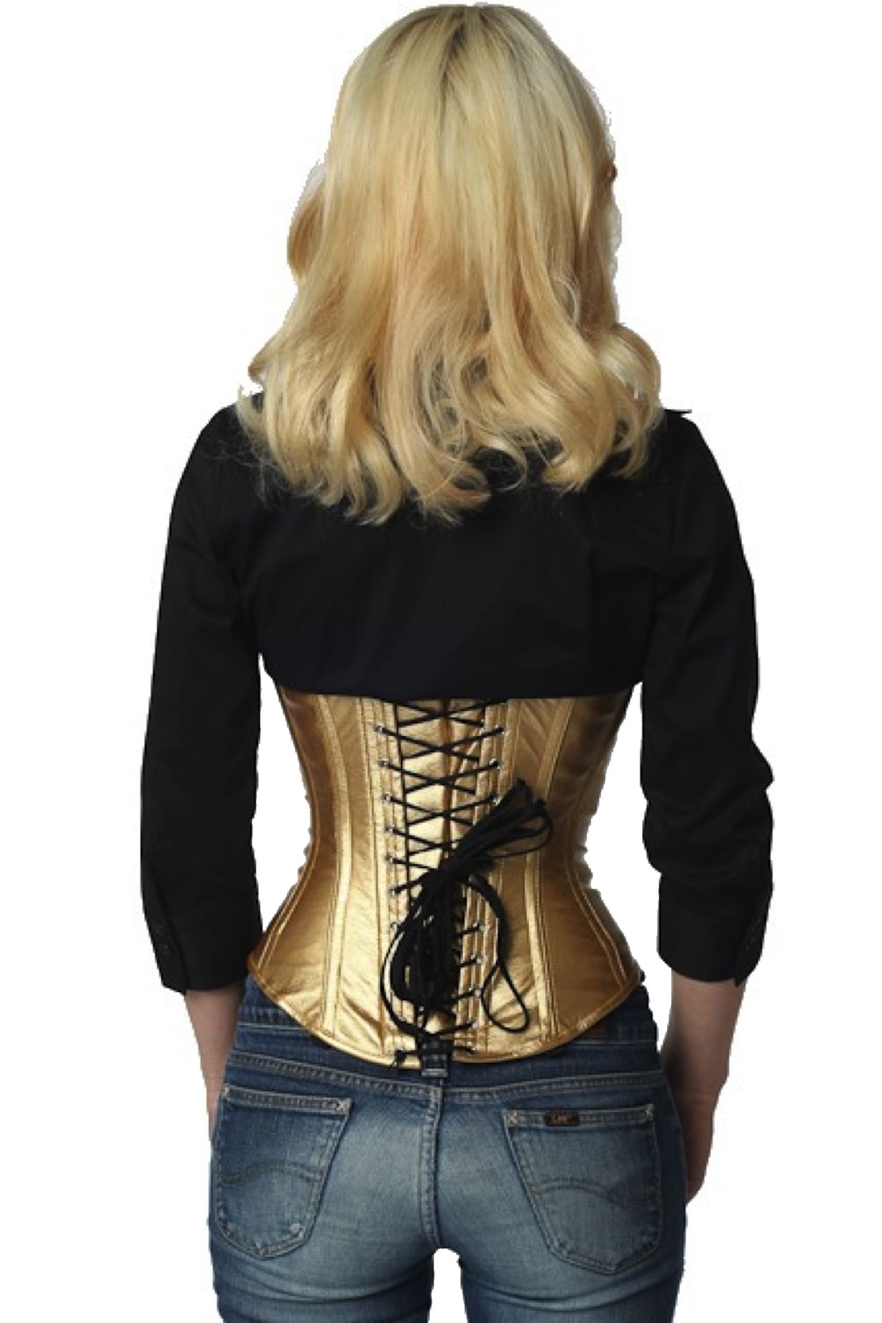 Lak corset goud onderborst Korset pu75