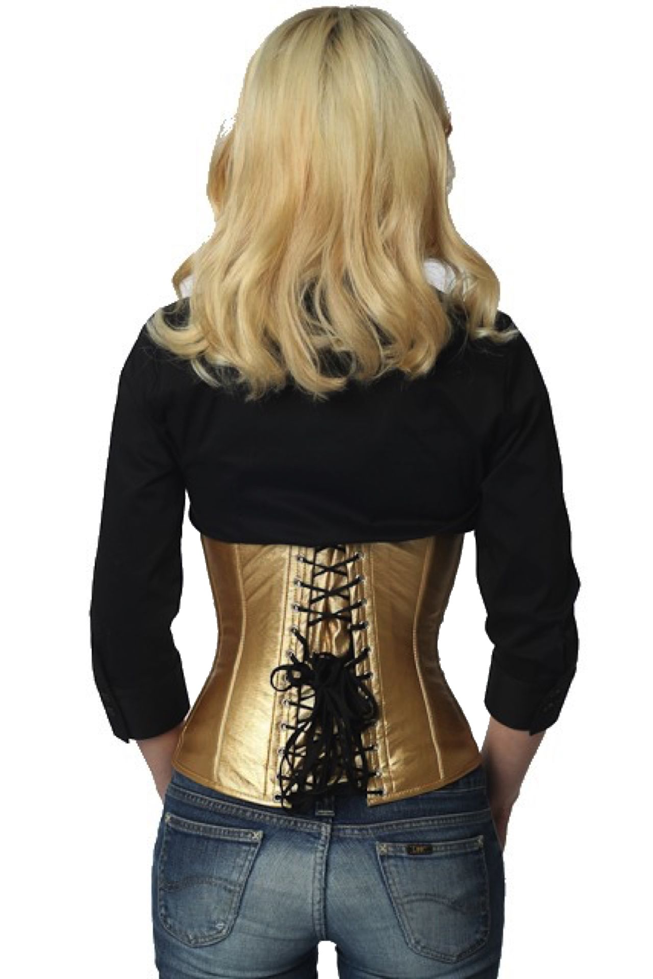 Corset verni doré à la taille Corset verni doré à la taille