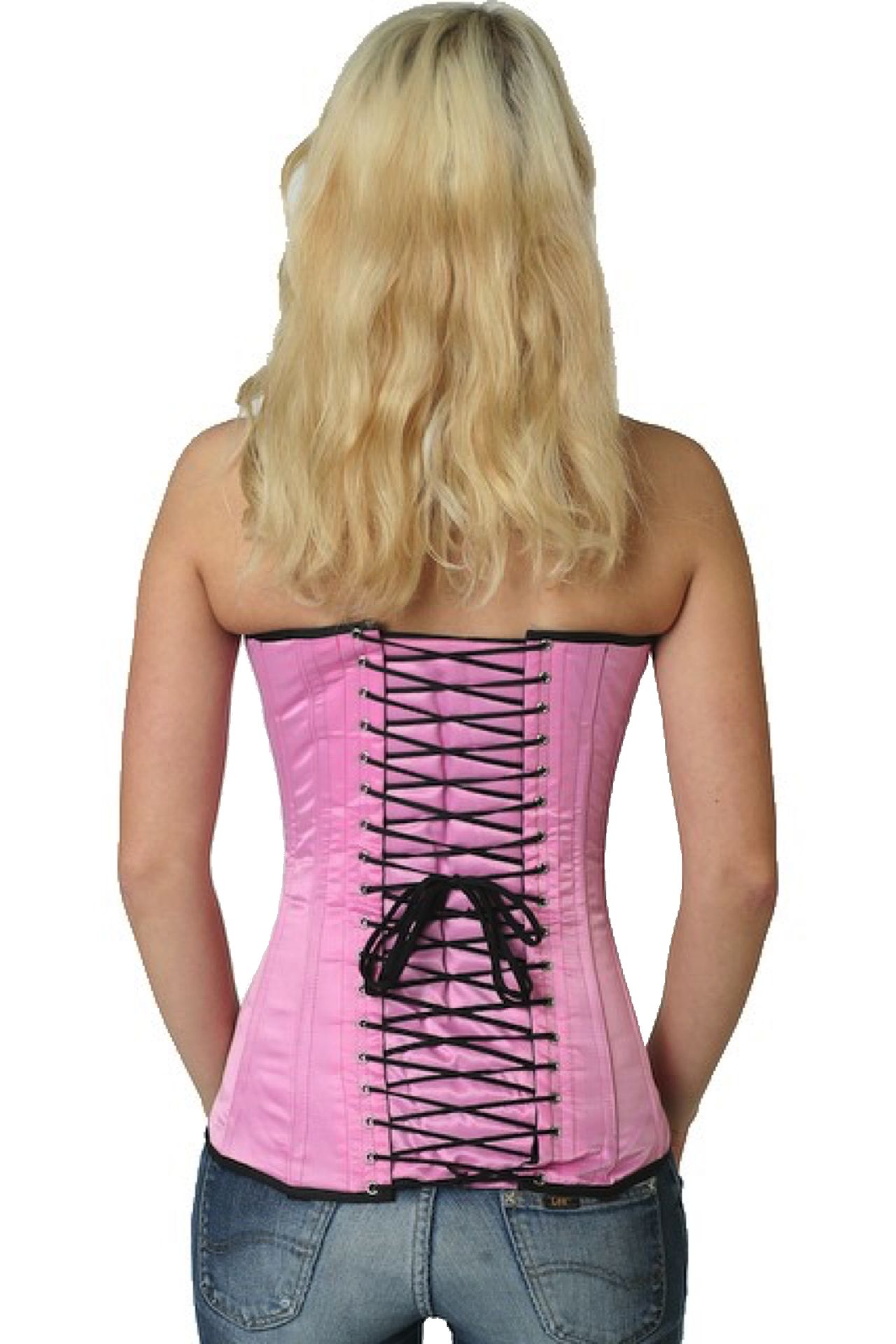 Satijn corset pink volborst Korset sy03