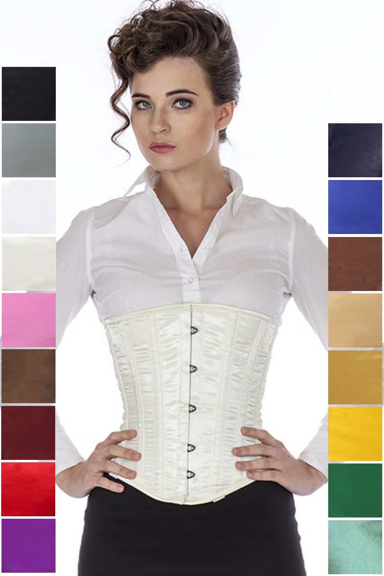 Corset ivory satin underbust su19