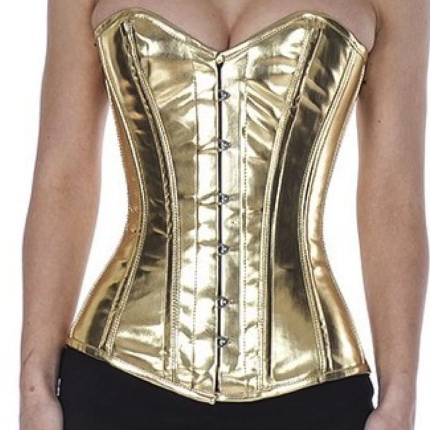 Korsett Gull glitter Lakk Overbust pyG5 Korsett Gull glitter Lakk Overbust pyG5