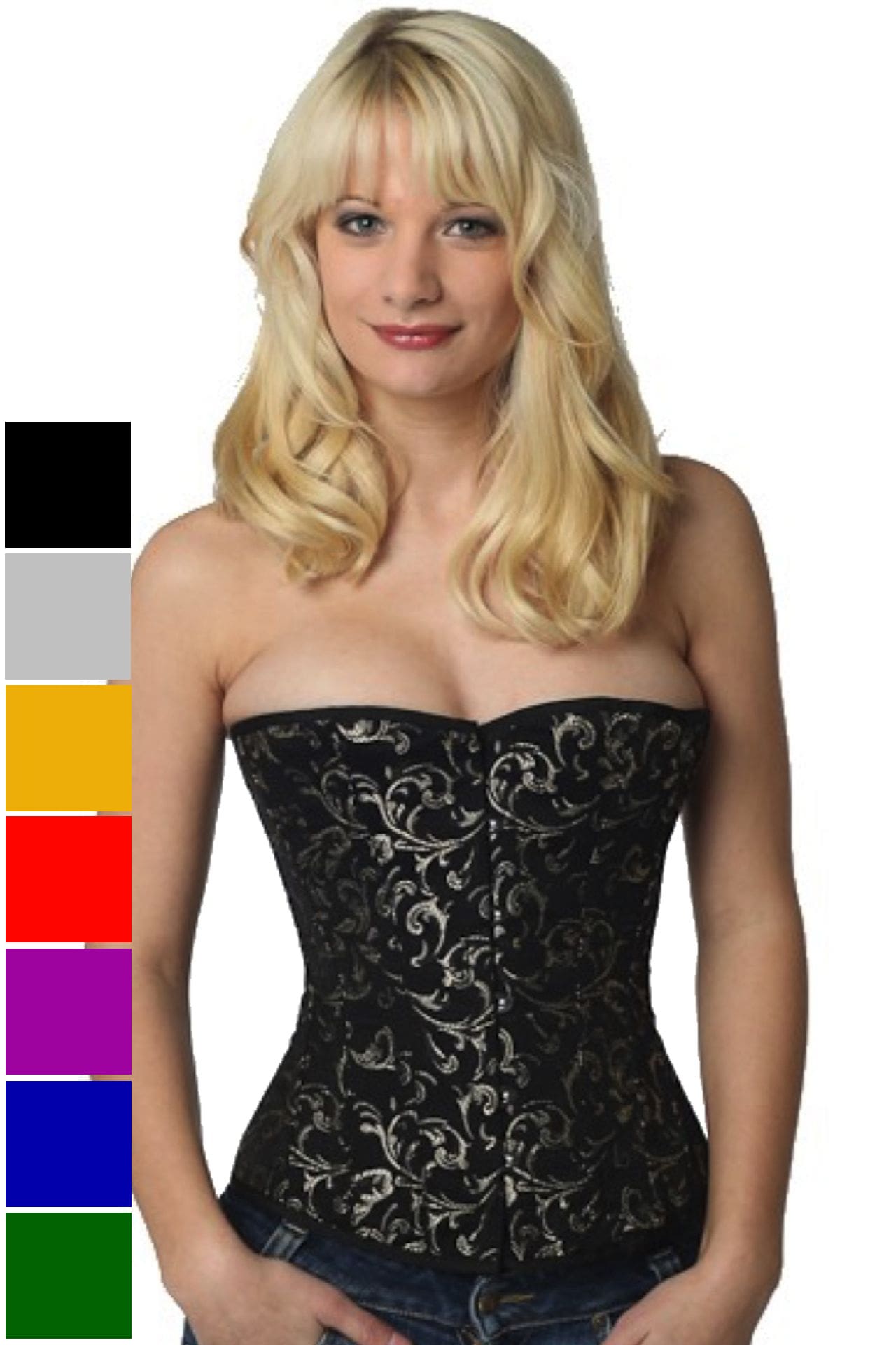 Corset gold brocade half bust rh84