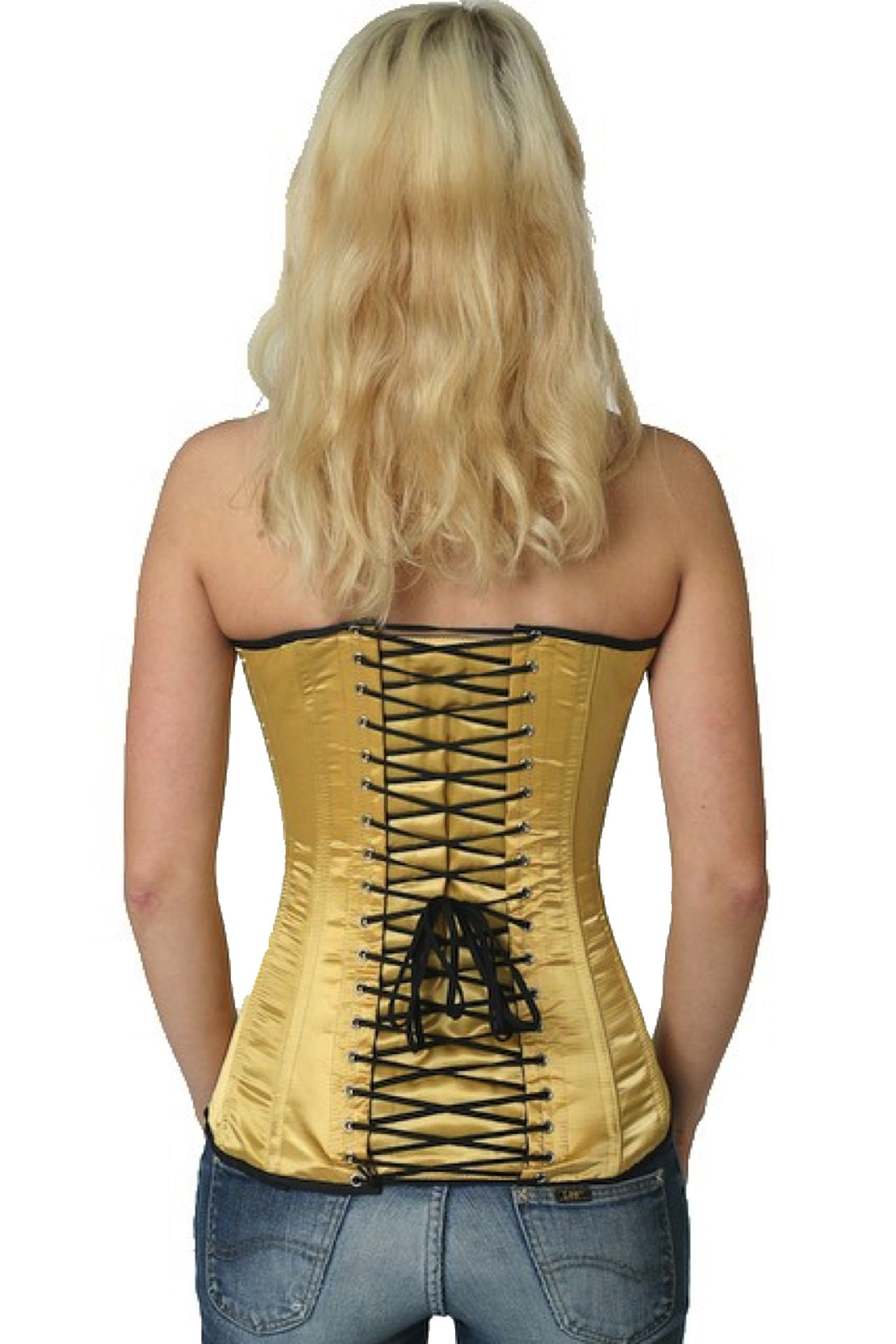 Satijn corset goud volborst Korset sy12