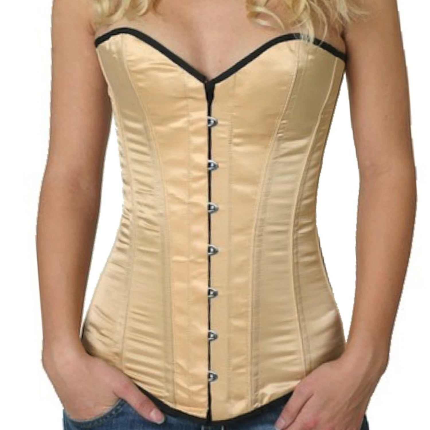 Overbust Satin Corset in Beige Overbust Satin Corset in Beige