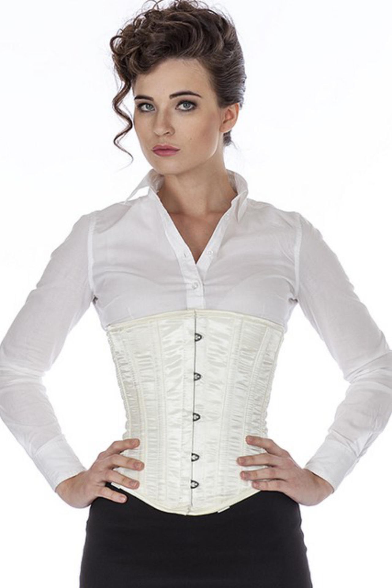 Satijn corset ivory onderborst Korset su19