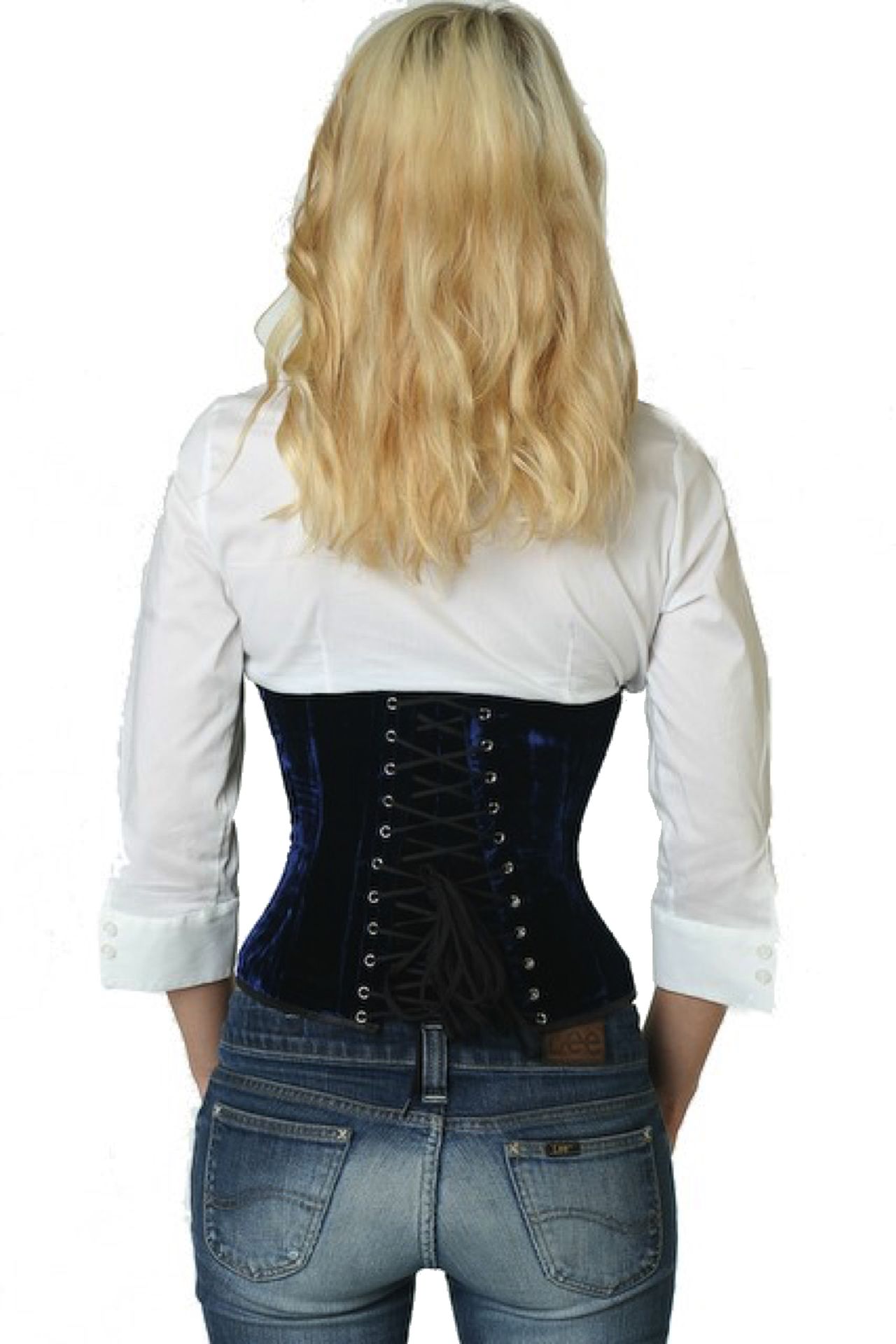 Fluweel corset paars taille Korset vw65