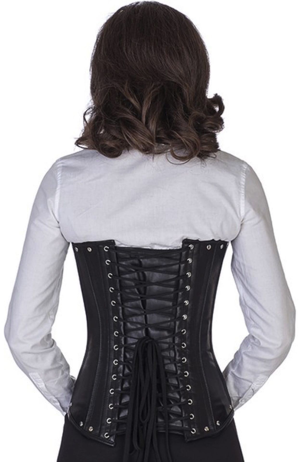 Korsett Lær Svart Underbust Korsett Halterneck Korsett Lær Svart Underbust Korsett Halterneck