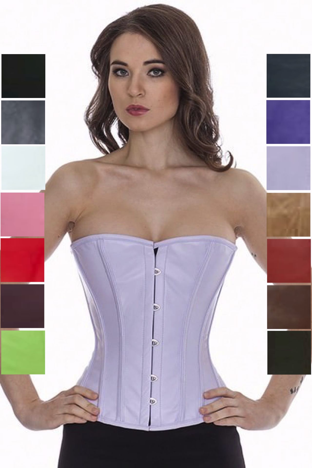Corsetto viola chiaro pelle a mezzo seno lh39 Corsetto viola chiaro pelle a mezzo seno lh39